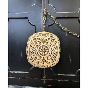 Orginal MCM Ceramic Hanging Swag Light Fixture w/ Chain Vintage 1960’s Excellent